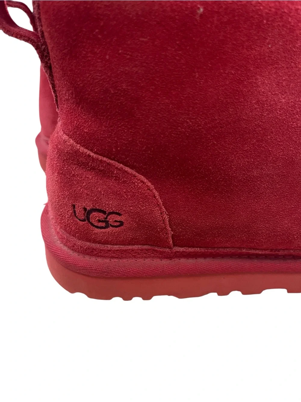 UGG men  neumel Red Suede Lace-Up Ankle Boots 10 S/N 3236